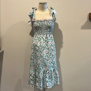 Floral Smocked Midi Dress